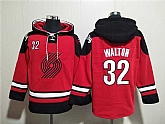 Men's Portland Trail Blazers #32 Bill Walton Red Lace-Up Pullover Hoodie,baseball caps,new era cap wholesale,wholesale hats